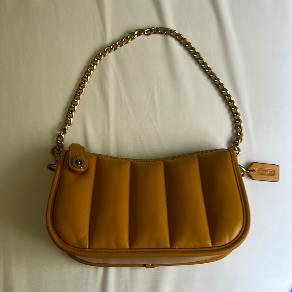 Coach Purse Swinger 20 with Quilting in the color Brass/Buttercup
